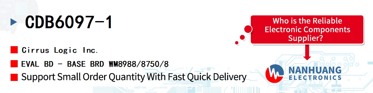 CDB6097-1 Cirrus Logic EVAL BD - BASE BRD WM8988/8750/8