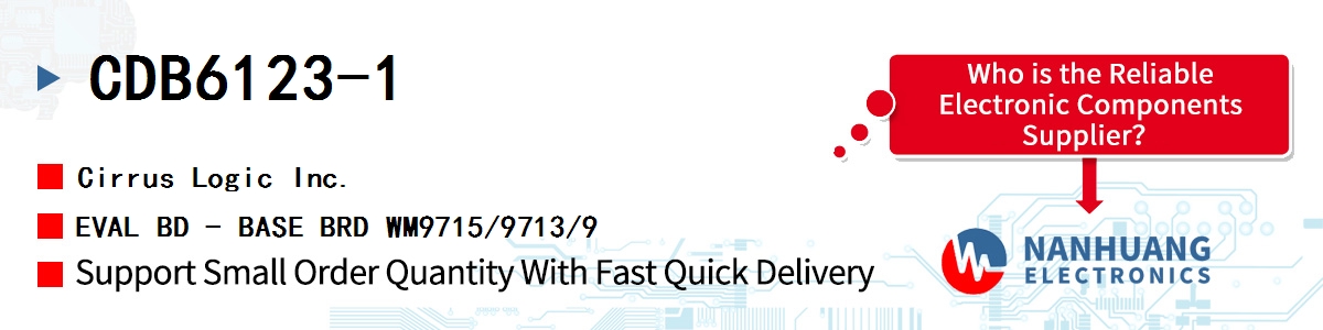 CDB6123-1 Cirrus Logic EVAL BD - BASE BRD WM9715/9713/9