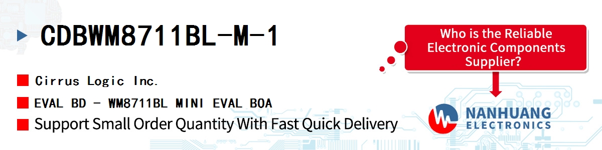 CDBWM8711BL-M-1 Cirrus Logic EVAL BD - WM8711BL MINI EVAL BOA