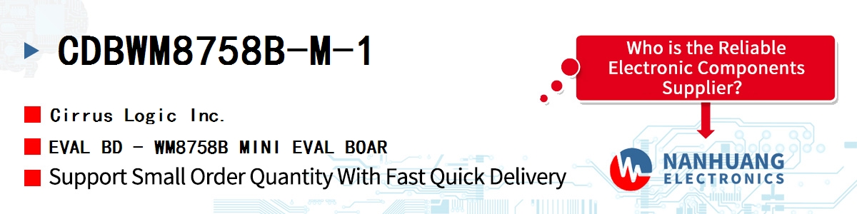 CDBWM8758B-M-1 Cirrus Logic EVAL BD - WM8758B MINI EVAL BOAR