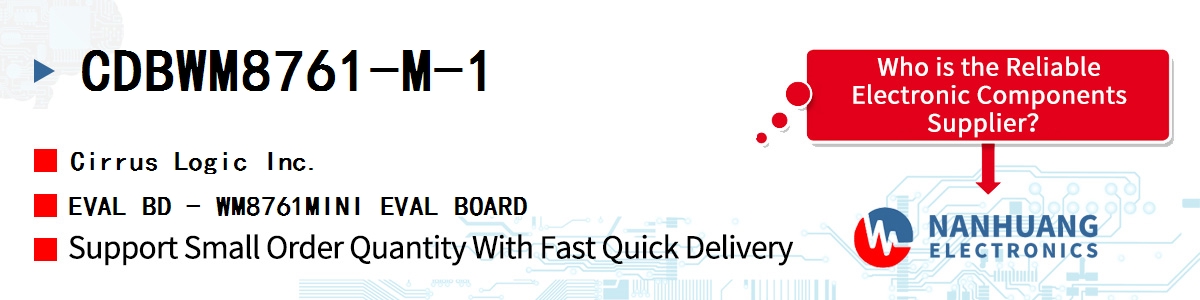 CDBWM8761-M-1 Cirrus Logic EVAL BD - WM8761MINI EVAL BOARD