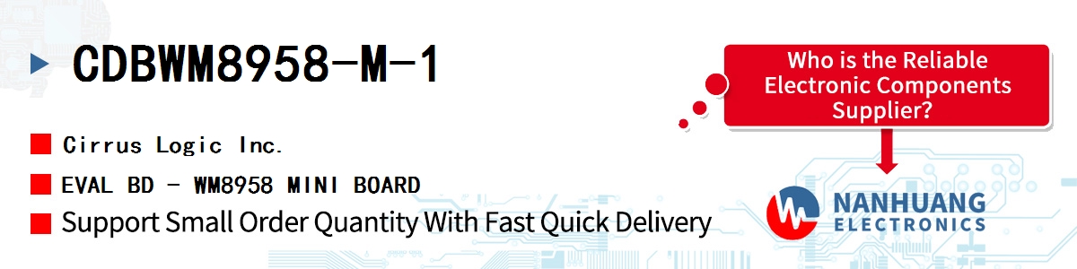 CDBWM8958-M-1 Cirrus Logic EVAL BD - WM8958 MINI BOARD