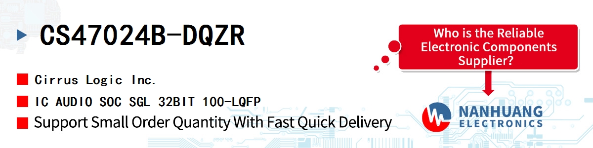 CS47024B-DQZR Cirrus Logic IC AUDIO SOC SGL 32BIT 100-LQFP