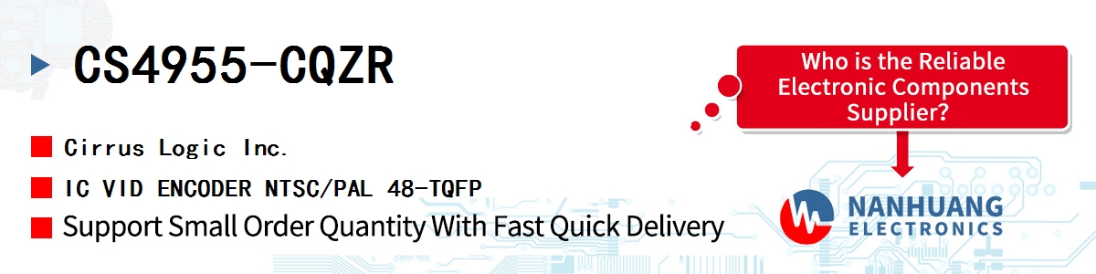 CS4955-CQZR Cirrus Logic IC VID ENCODER NTSC/PAL 48-TQFP