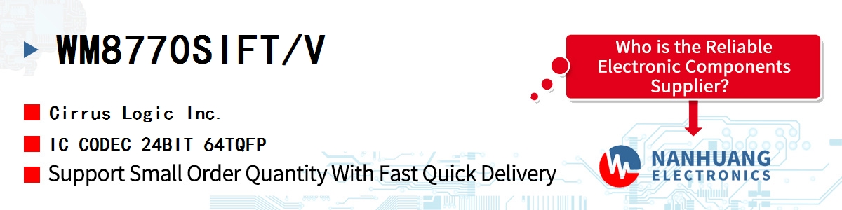 WM8770SIFT/V Cirrus Logic IC CODEC 24BIT 64TQFP